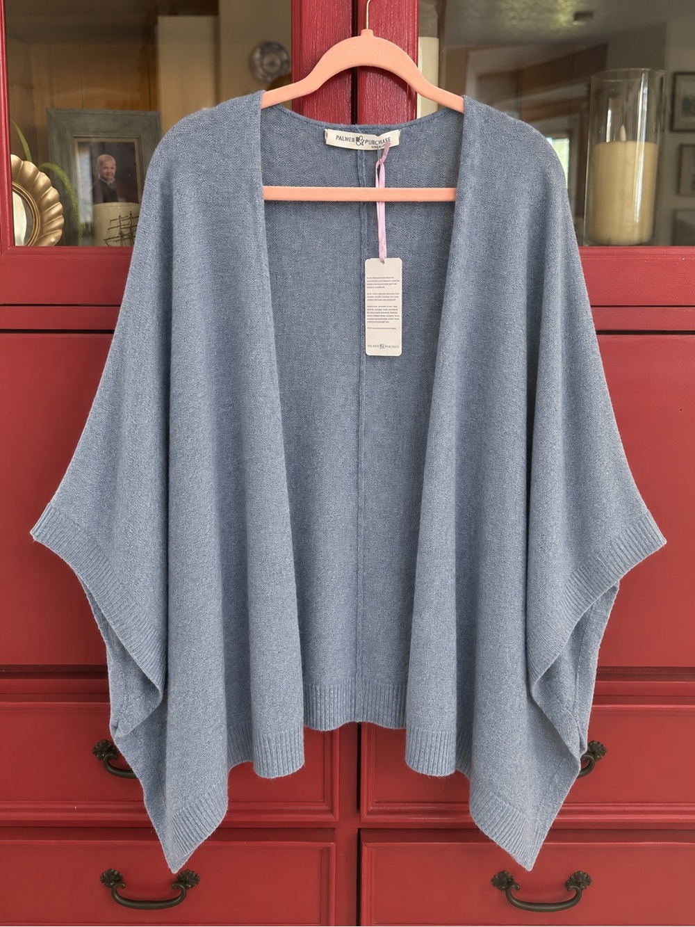 100% Cashmere Open Poncho Style Wrap